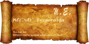 Máté Eszmeralda névjegykártya